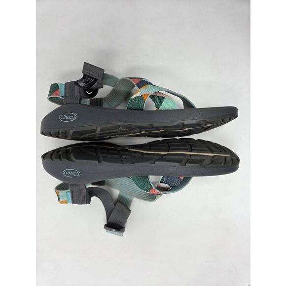 CHACO WOMENS SZ12 MEGA Z CLOUD STRAPPY SANDAL BUCKLE KALEIDO KATYDID COLORBLOCK - Picture 7 of 9